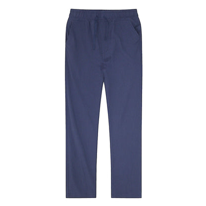 Pantalones de lino y algodón color solido