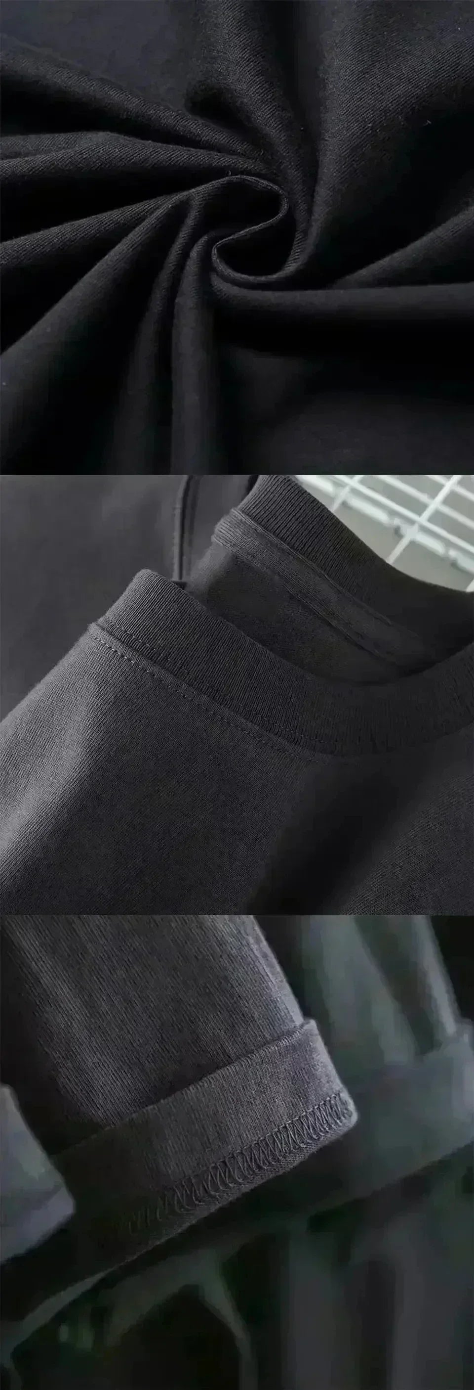 Camiseta de algodón de manga corta con cuello redondo