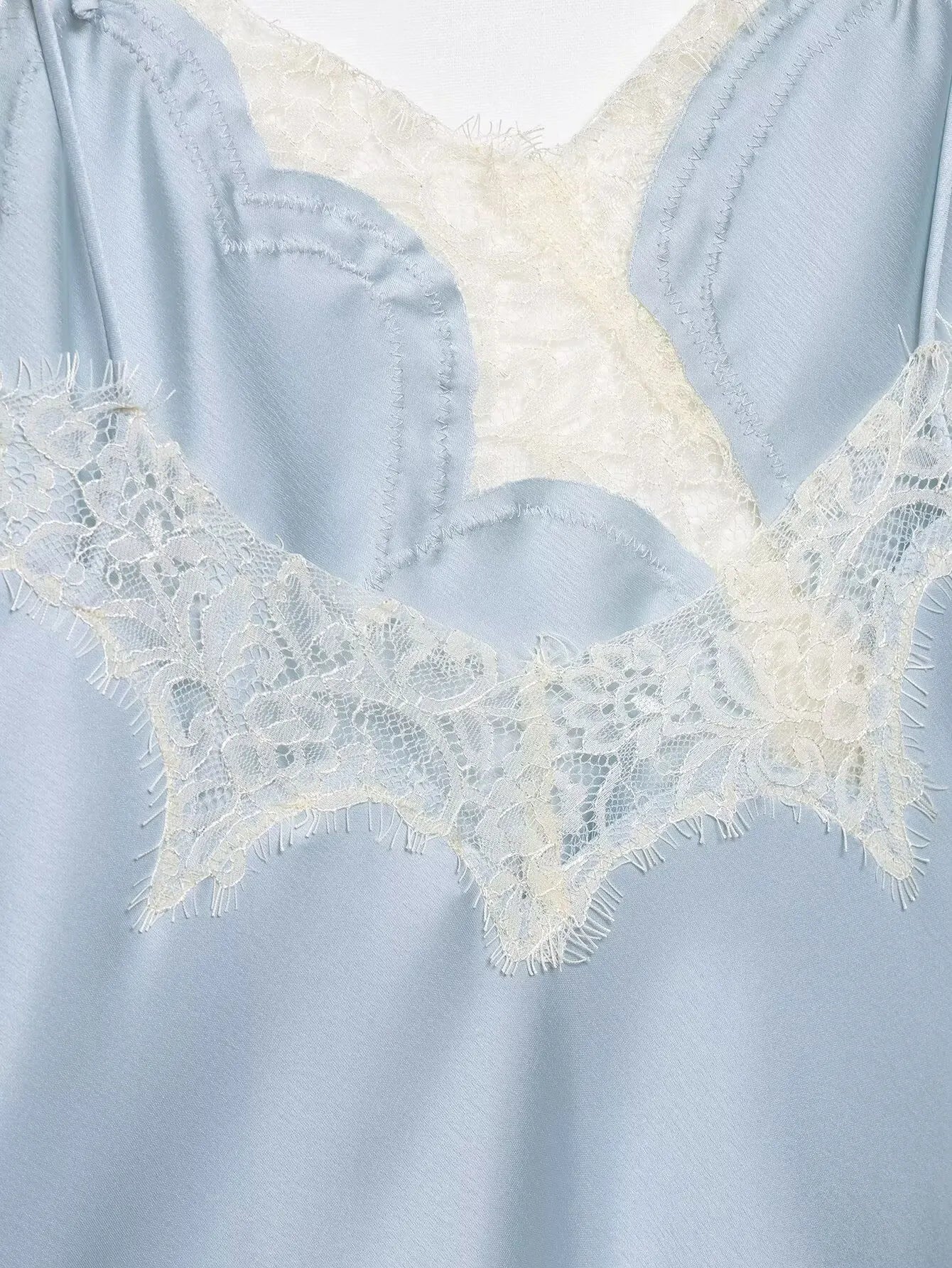 Lace-paneled camisole tops