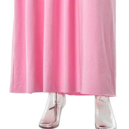 vestido largo sin mangas con cuello en U