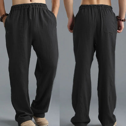 Pantalone ropa informal De algodón y lino