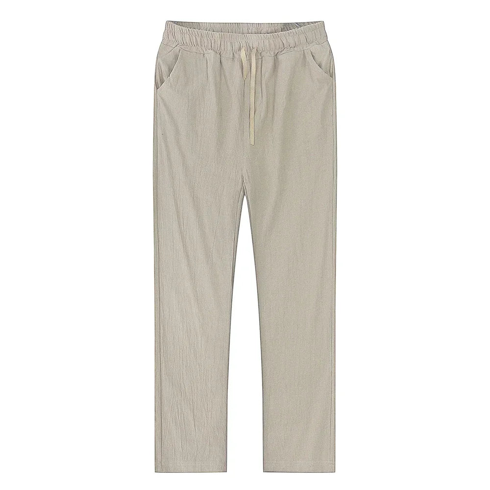 Pantalones de lino y algodón