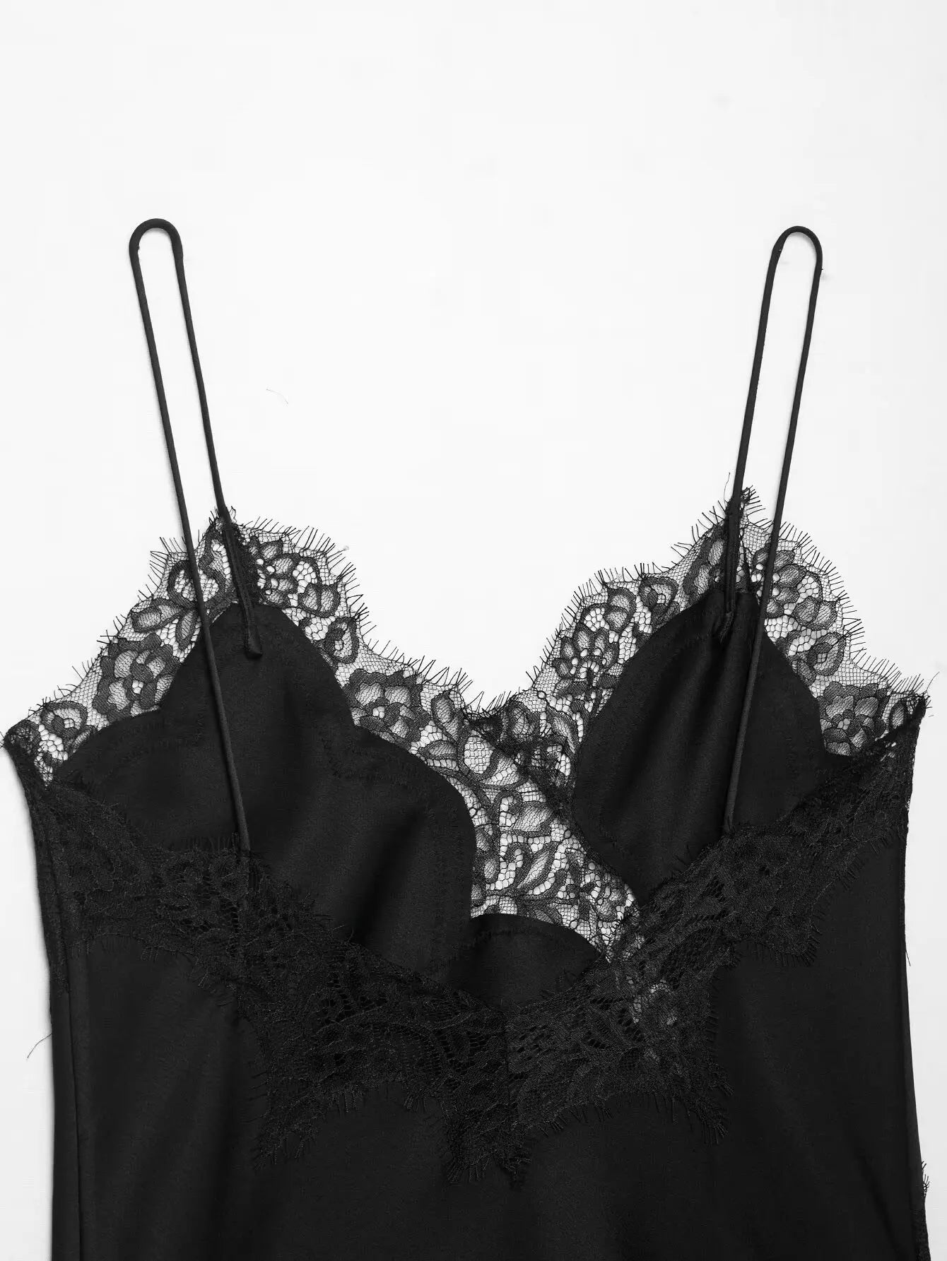 Lace-paneled camisole tops