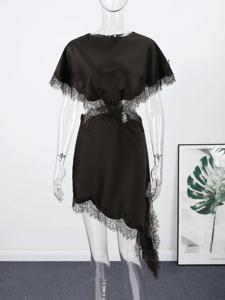 Vestido Sexy de retazos de encaje