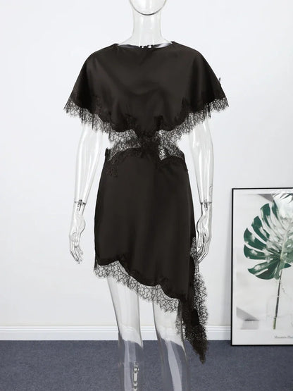 Vestido Sexy de retazos de encaje