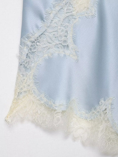 Lace-paneled camisole tops