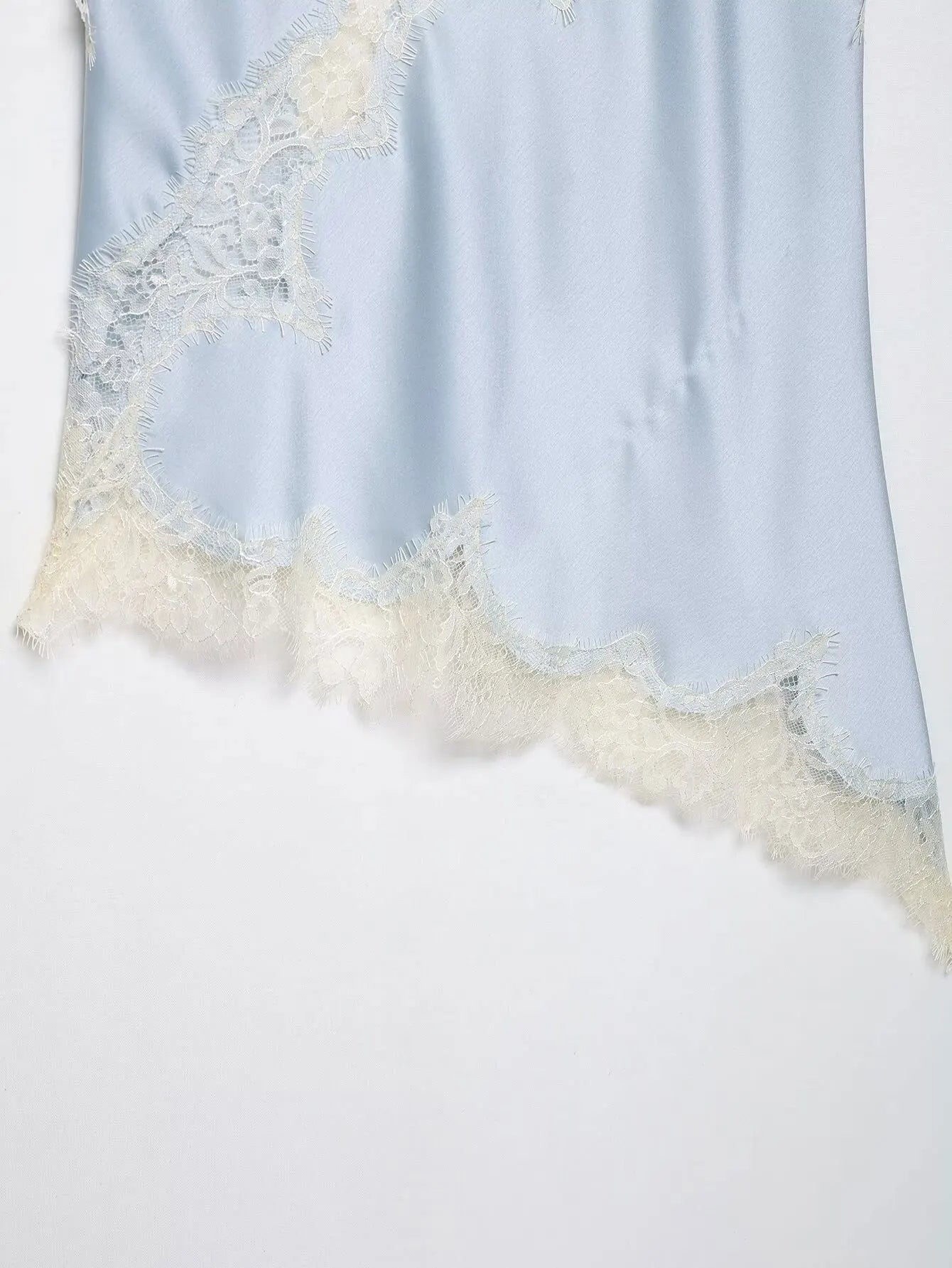Lace-paneled camisole tops