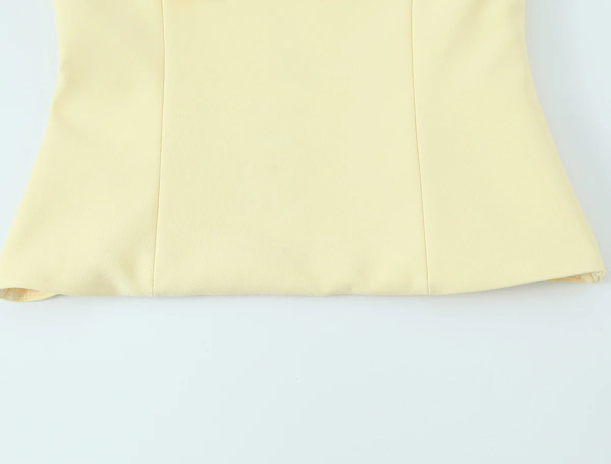 Tops verano Sexy sin mangas arco cuello cuadrado
