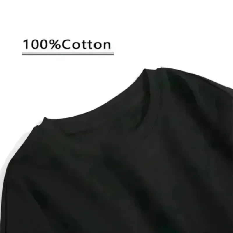 Camiseta de algodón de manga corta con cuello redondo