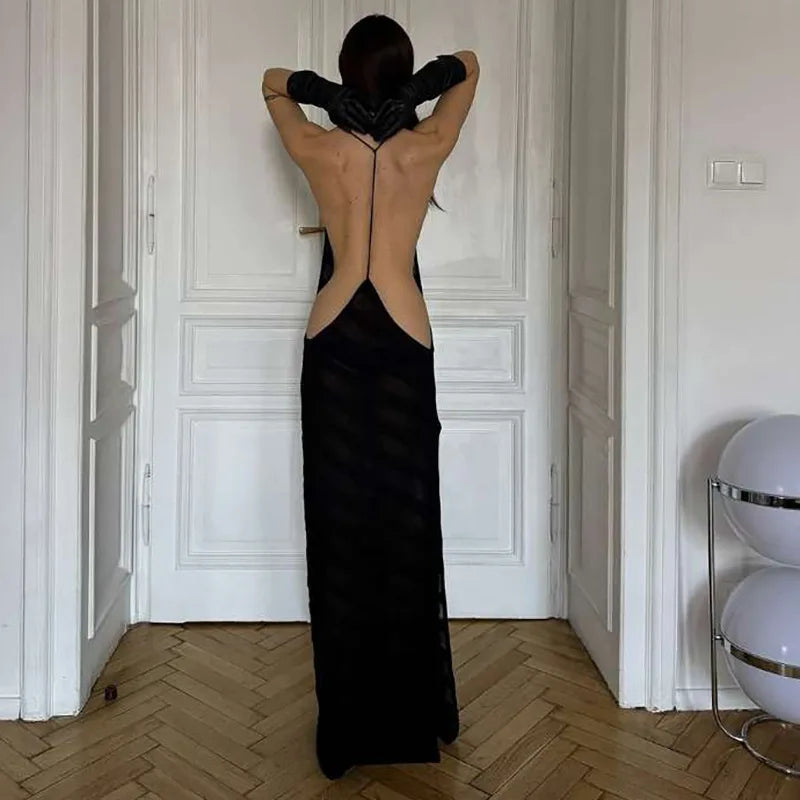 Vestido elegante espalda descubierta sexy