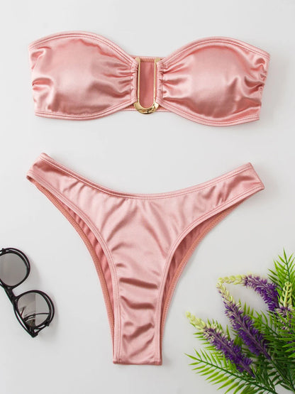 Bikini sin tirantes sexy vacacione