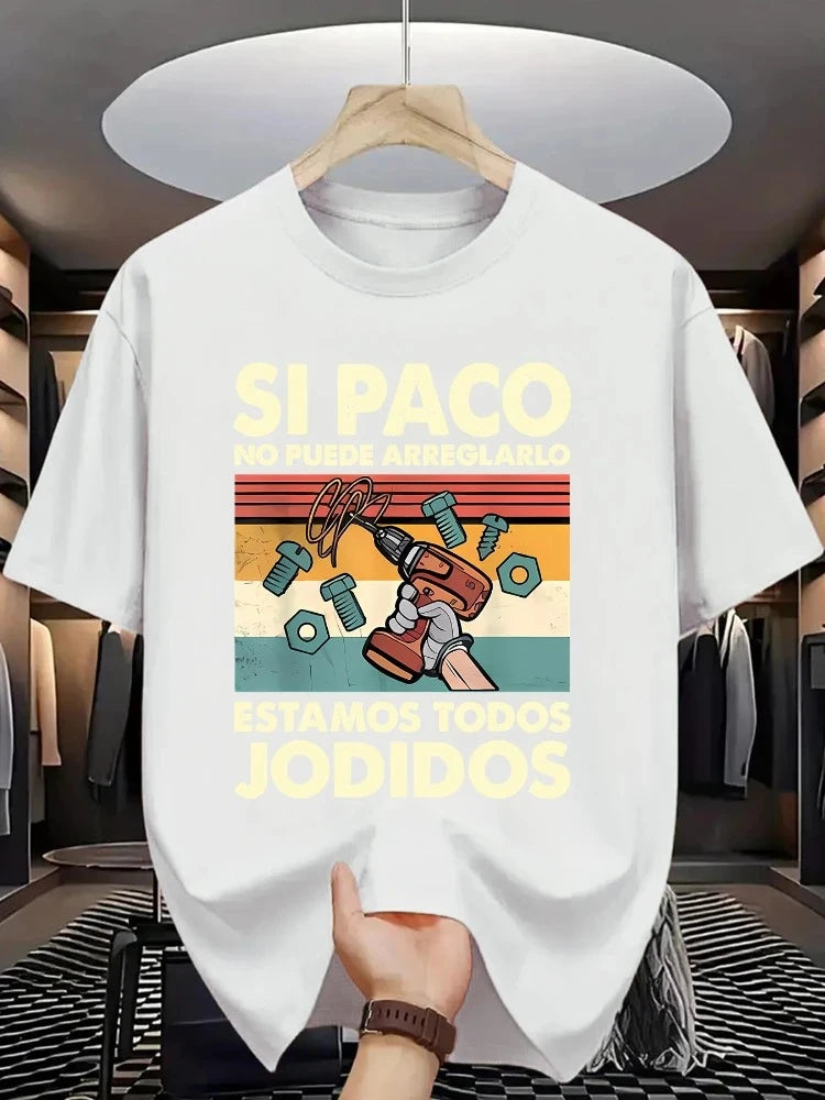 Camiseta casual estampada para hombre, hecha de 100% algodón