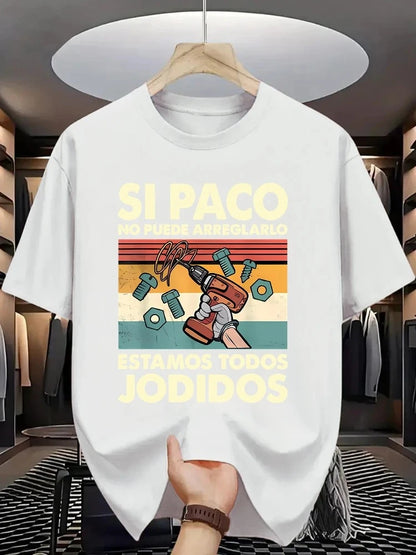 Camiseta casual estampada para hombre, hecha de 100% algodón