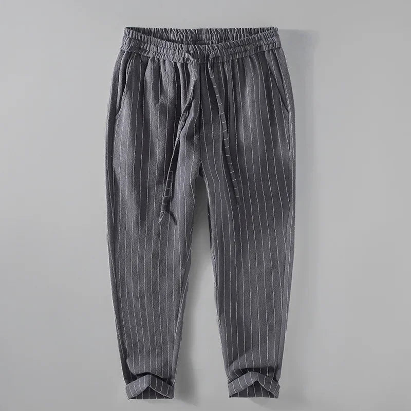 Pantalones de Lino y Algodón Transpirables  Estilo Casual