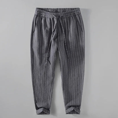 Pantalones de Lino y Algodón Transpirables  Estilo Casual