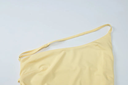 vestido espalda descubierta Sexy volantes elegante plisado Maxi