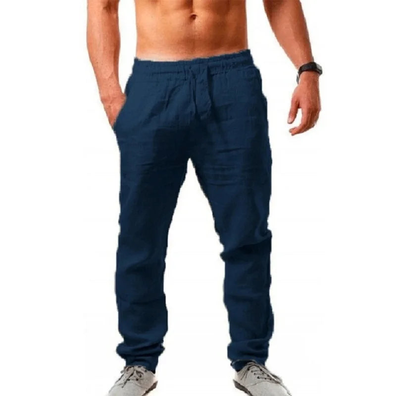 Pantalones de lino y algodón