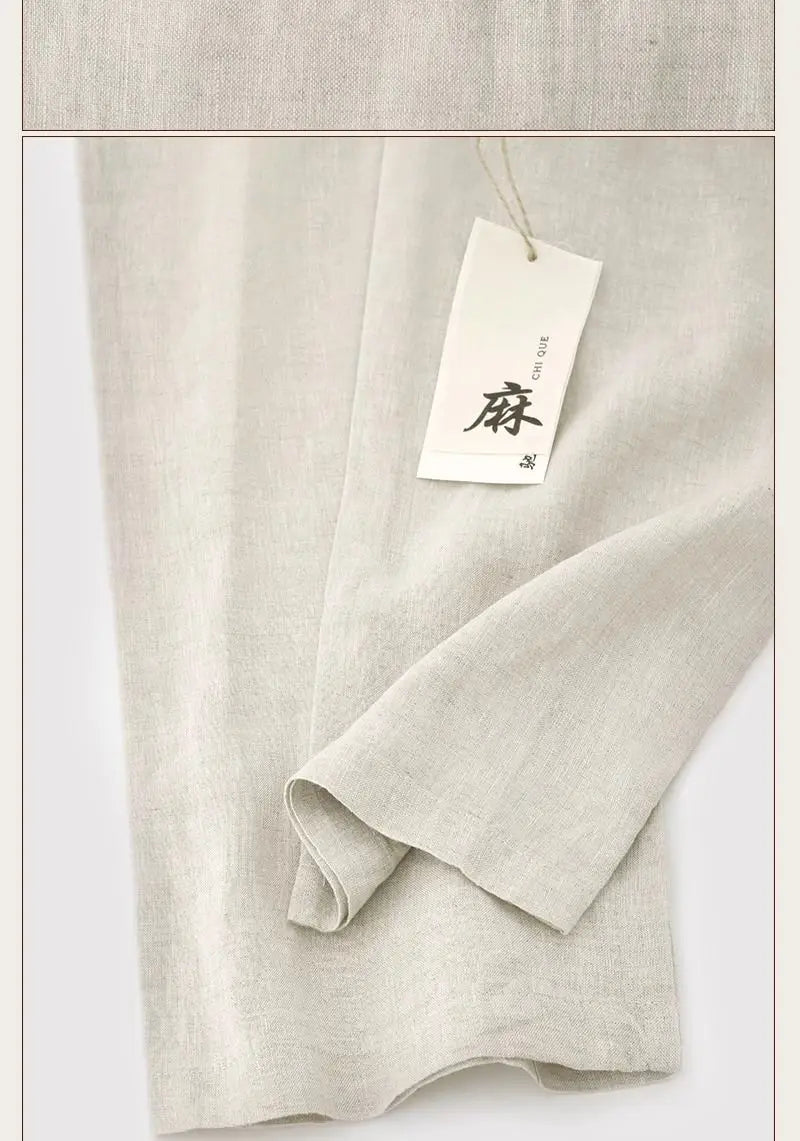 Pantalones de Lino Estilo Chino