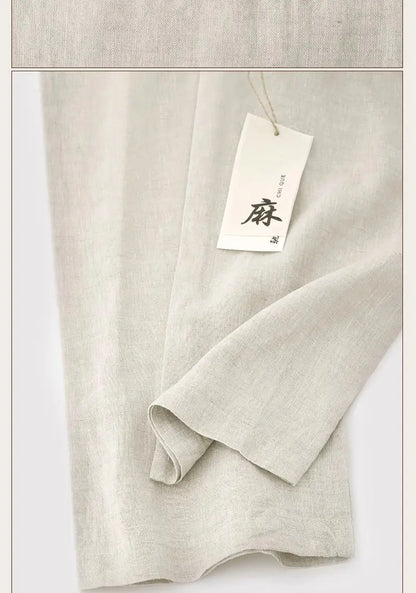 Pantalones de Lino Estilo Chino