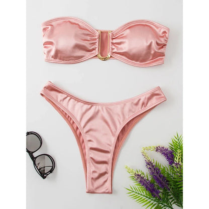 Bikini sin tirantes sexy vacacione