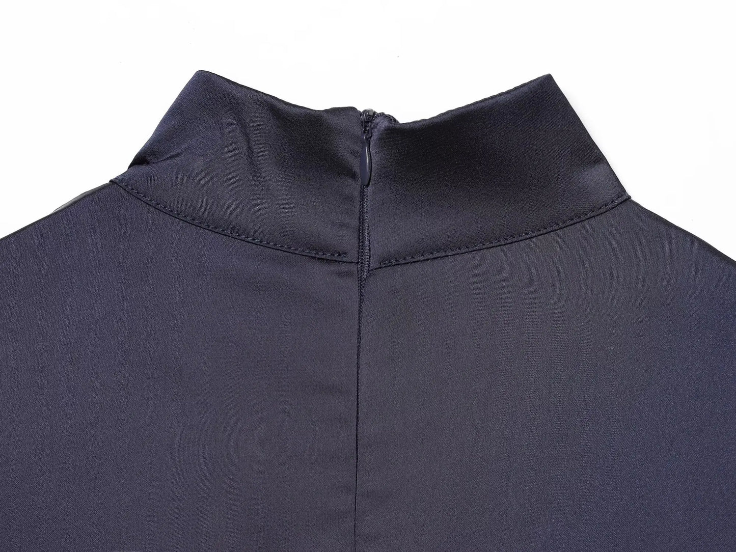 satin dress, back zipper hem