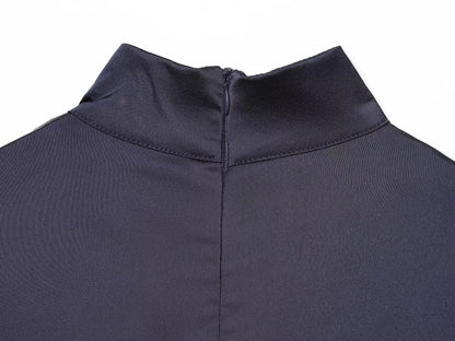 satin dress, back zipper hem