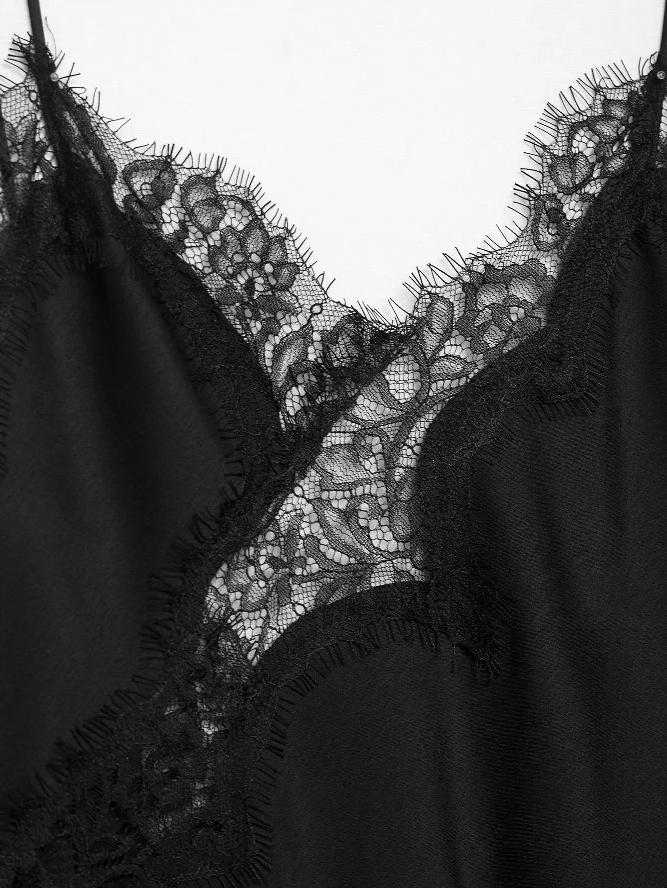 Lace-paneled camisole tops