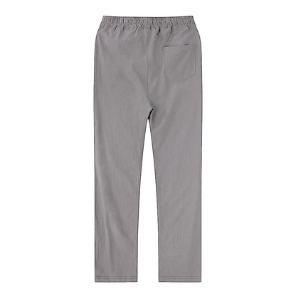 Pantalones de lino y algodón color solido