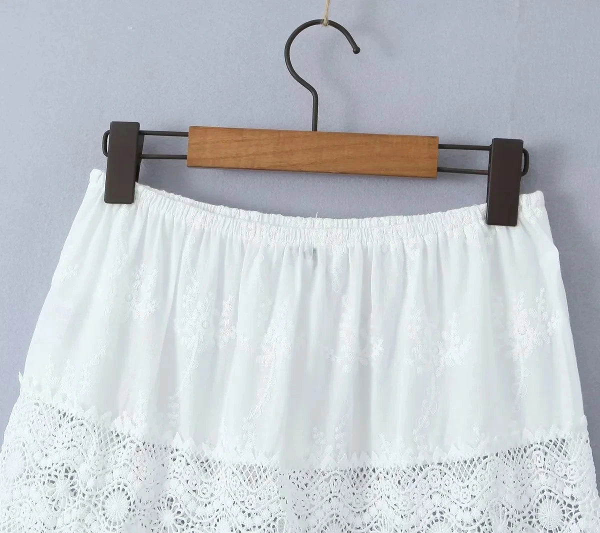 Conjunto de falda de encaje, vestido de verano para mujer, vacaciones en la playa, conjunto Sexy de algodón a juego, trajes de primavera blanco, 2 uds., conjunto femenino 2025