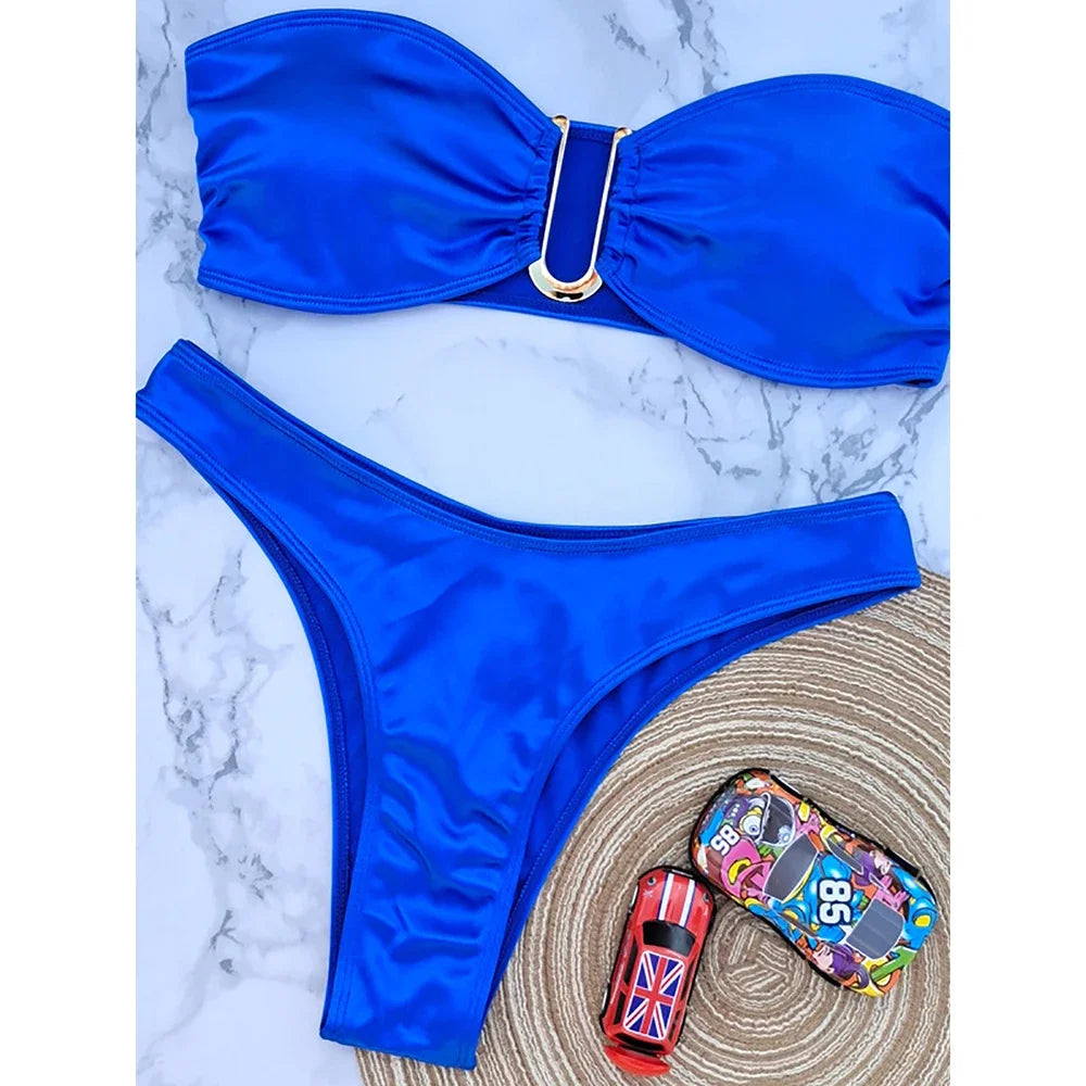 Bikini sin tirantes sexy vacacione