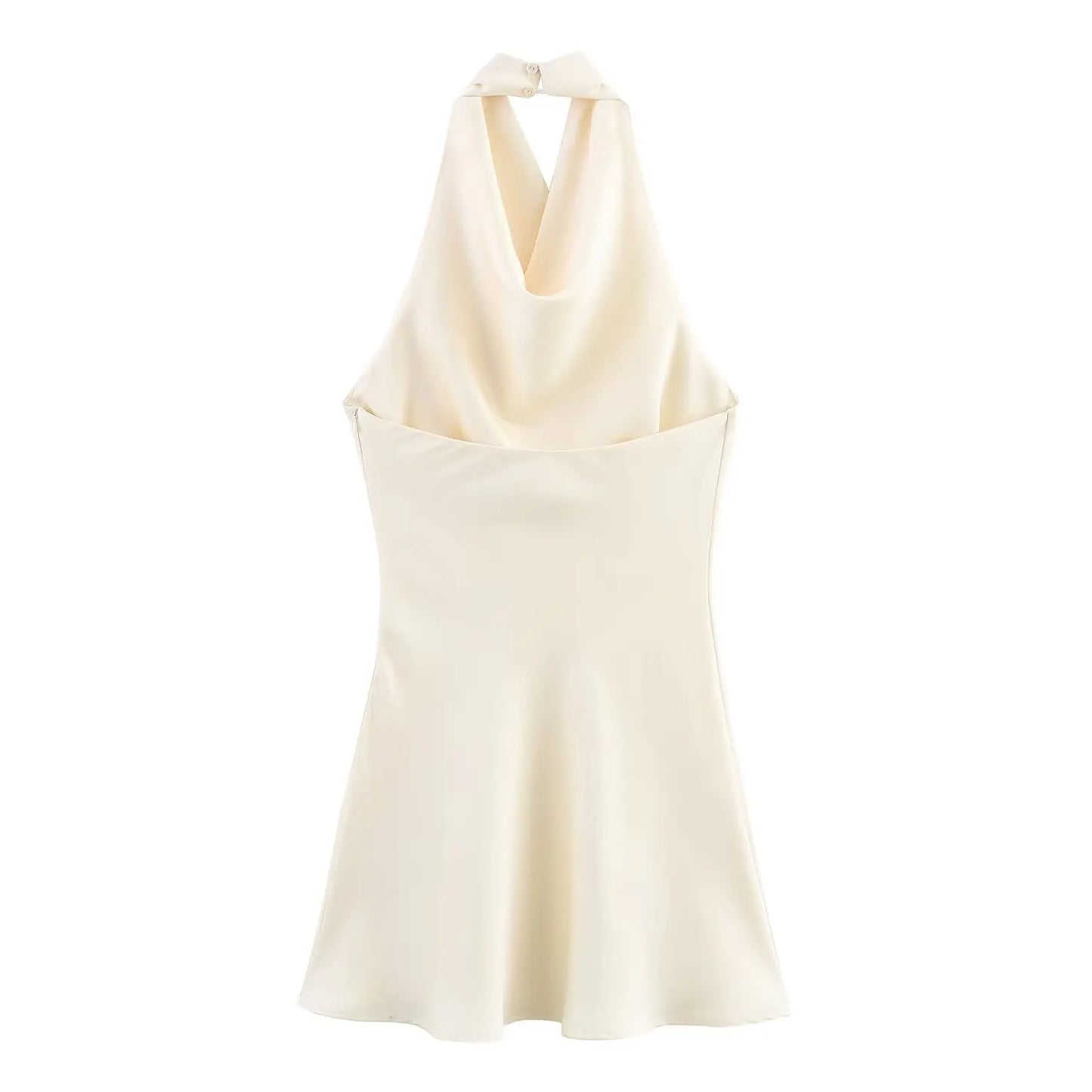 vestido con textura satinada