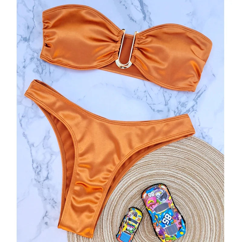 Bikini sin tirantes sexy vacacione