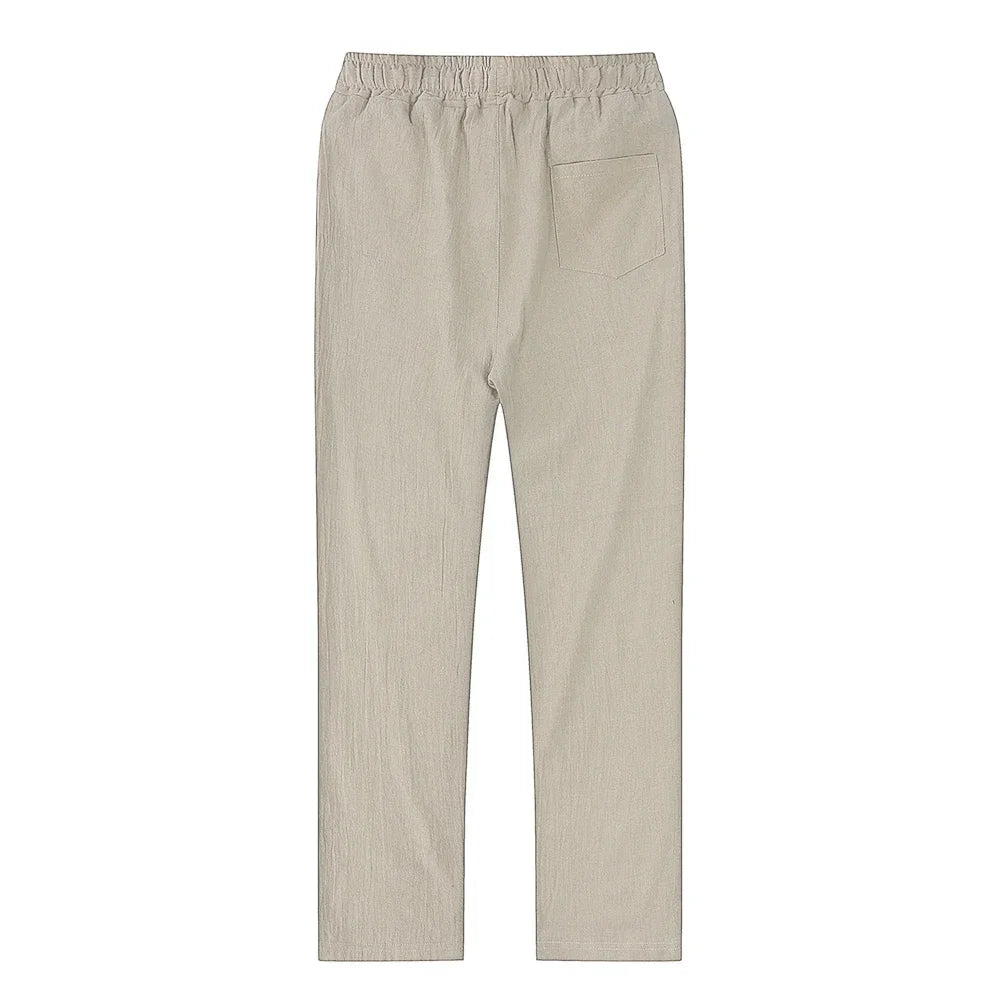 Pantalones de lino y algodón