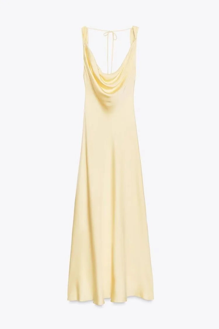 vestido con volantes Casual ajustado sin mangas Midi