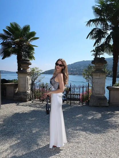 Vestido con tirantes de retazos