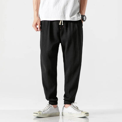 Pantalones Harem de Lino Casuales de Algodón