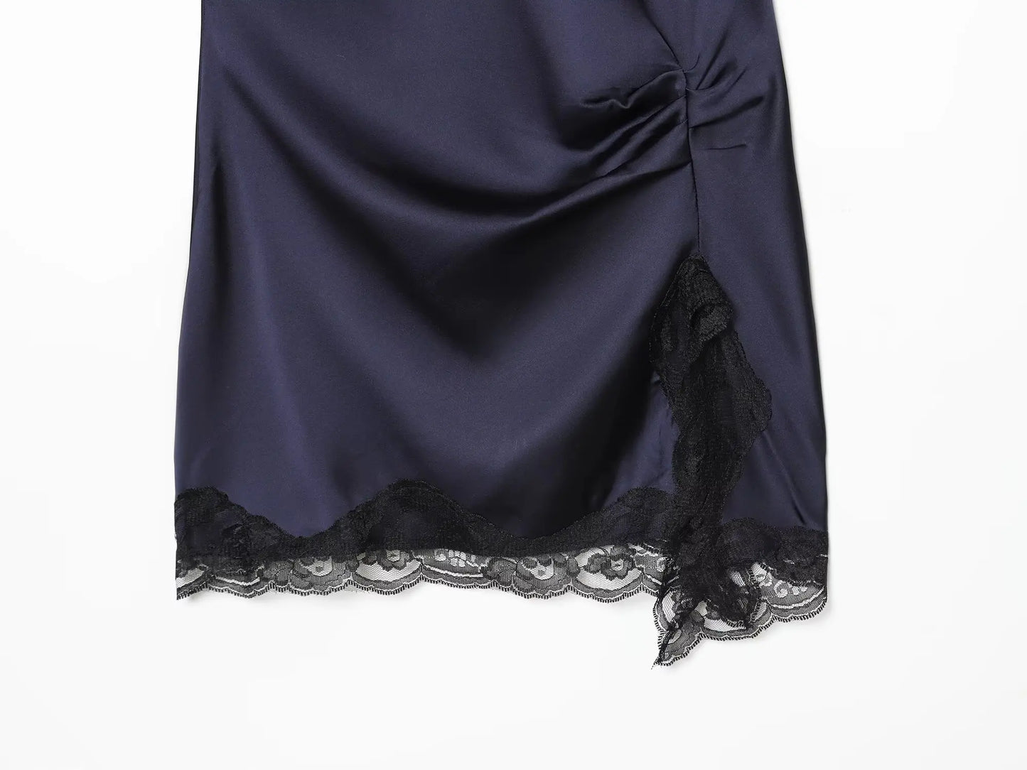 vestidos de satén  encaje patchwork hendidura sexy