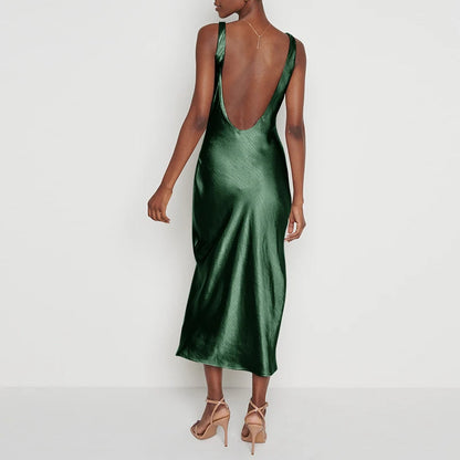 Vestido satinado largo