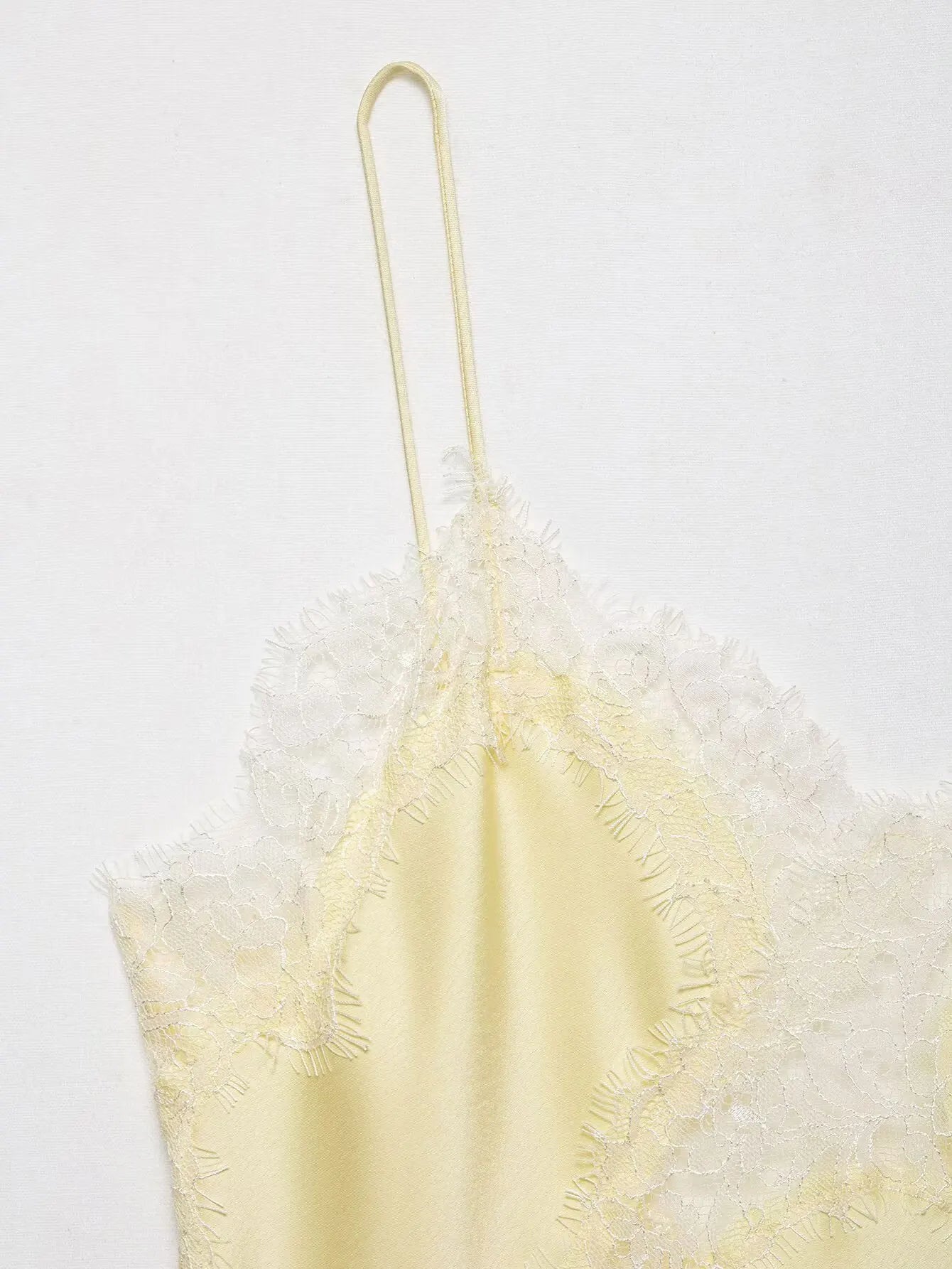 Lace-paneled camisole tops