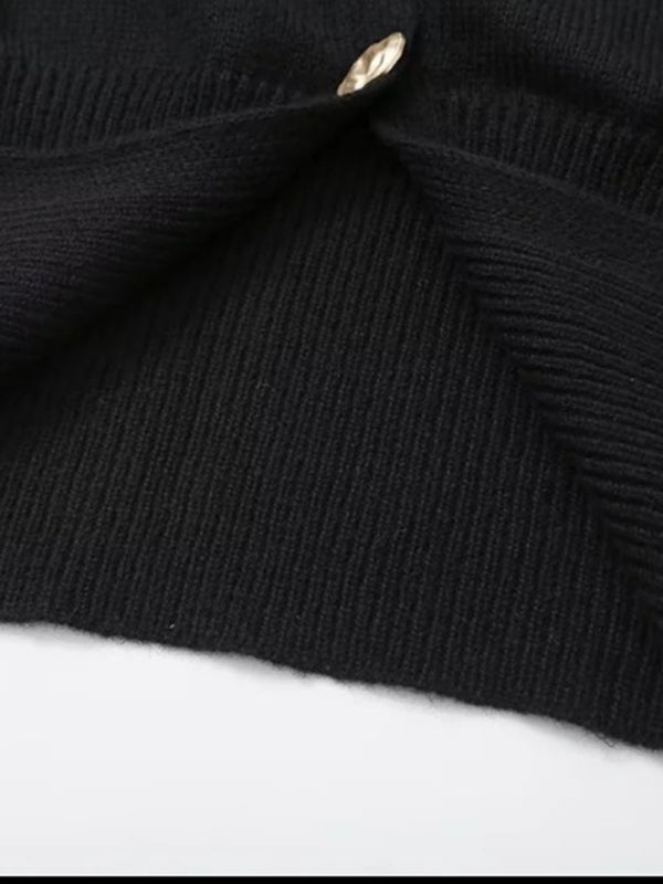 V-neck button-down cardigan