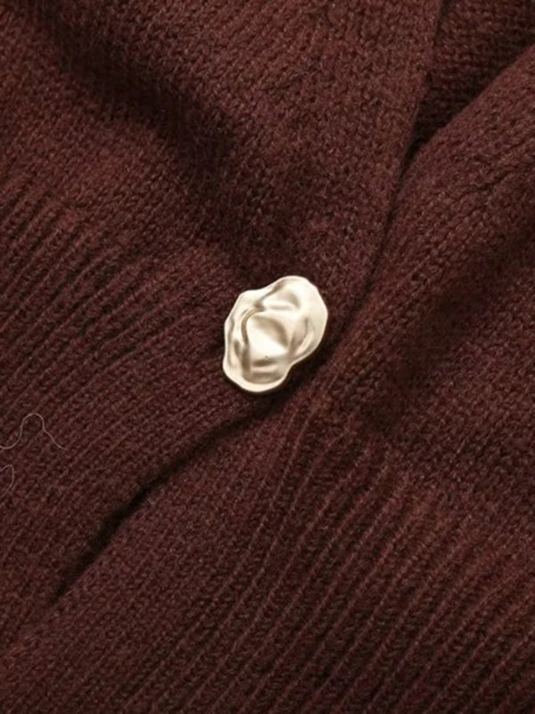 V-neck button-down cardigan